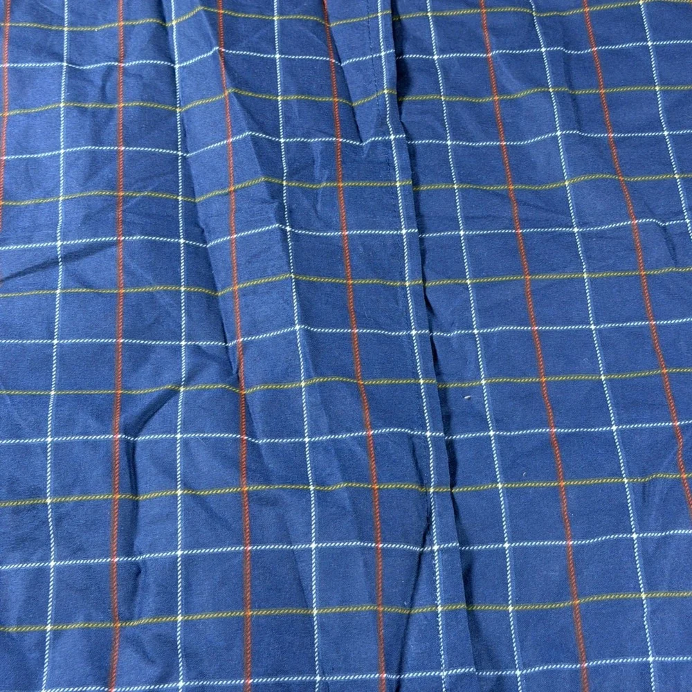 Eddie Bauer Home Navy Blue Patchwork Plaid Quilted Pillow Sham Standard Rustic